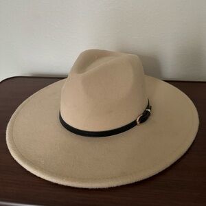 Cream Wide Brimmed Felt Hat